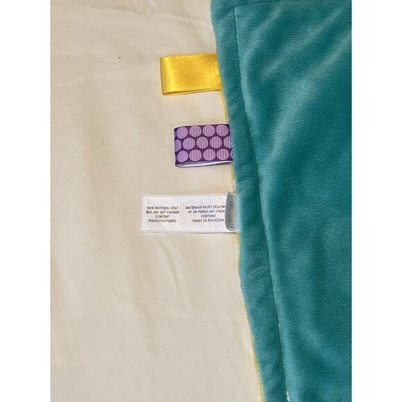 TAGGIES Lovey Baby Squares Security Blanket Tabs Blue Bright Starts - Picture 4 of 5